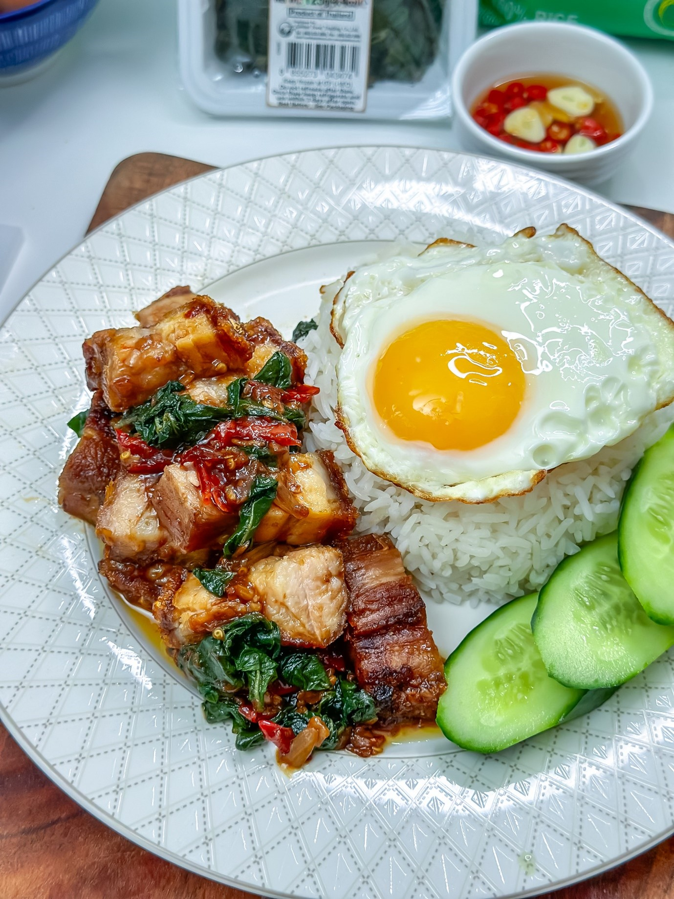 pad kra pao moo krob